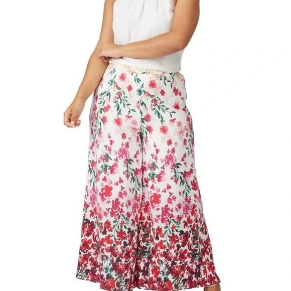 Marchesa Note Floral Wide Leg Pants Size 2 - Picture 5 of 6